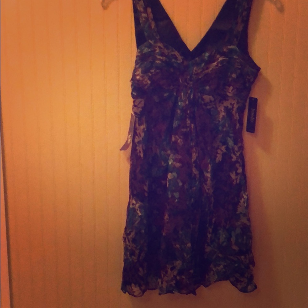 Laundry multi  color chiffon sleeveless dress